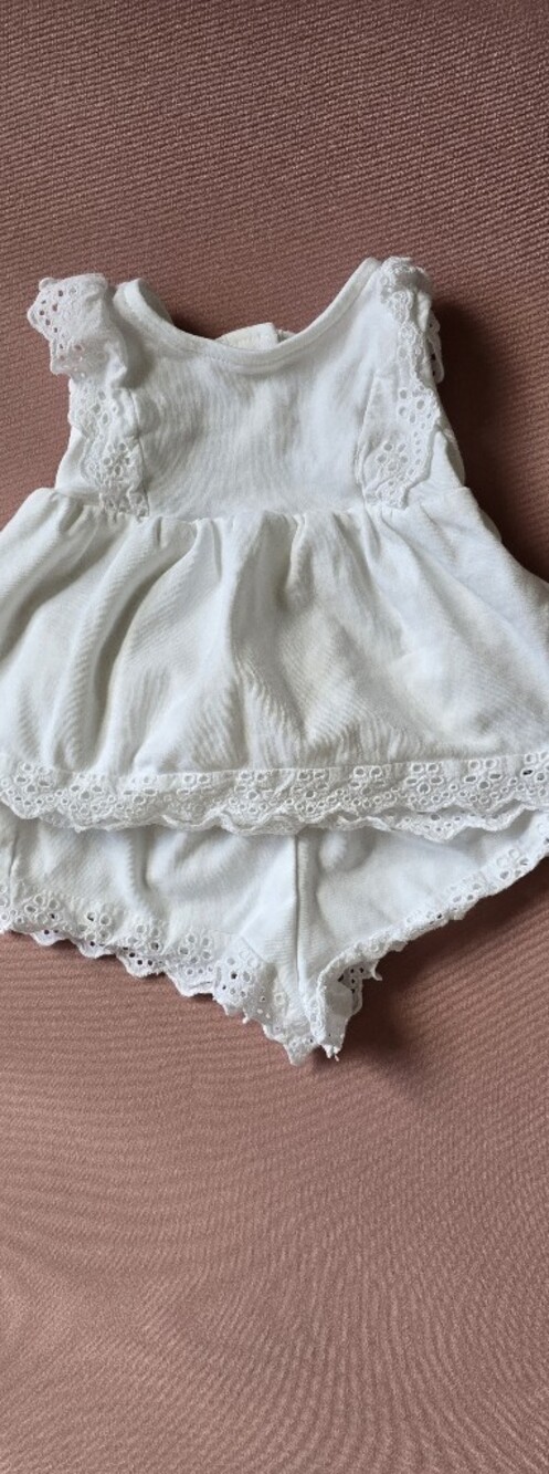 White Eyelet Ruffle Set